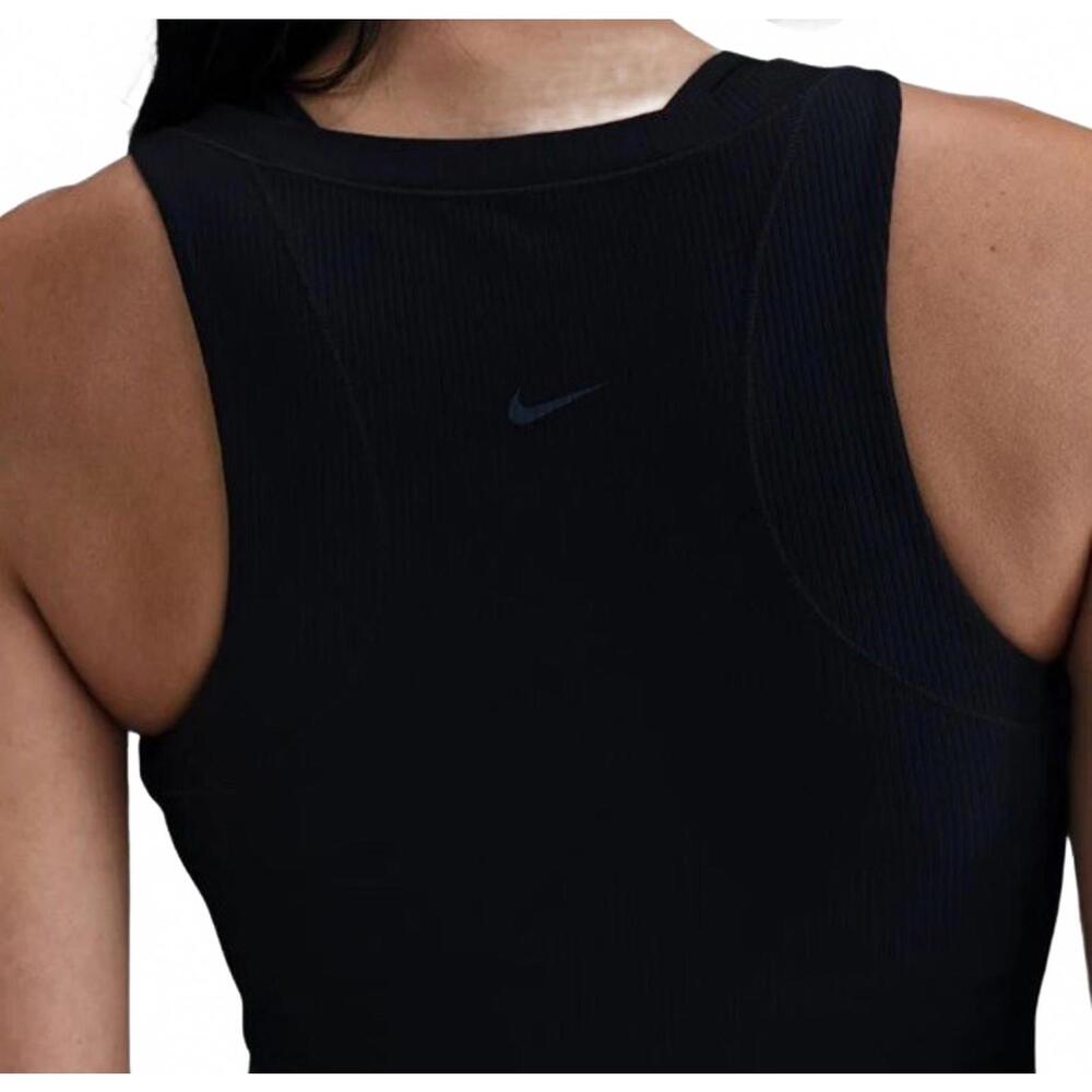 $65 Nike Women's One Fitted Dri-FIT Cropped Tank Top Black HF2765 010 Black L